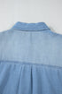 Solid Casual Washed Denim H Line Shirt Mini Dress