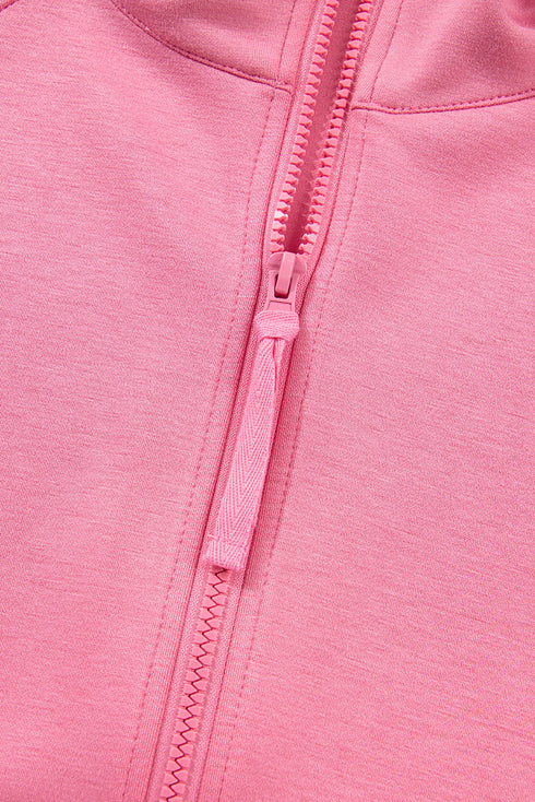 Solid Casual Zip Up Hoodie Wide Leg Pant Sets