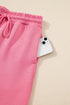 Solid Casual Zip Up Hoodie Wide Leg Pant Sets