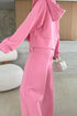 Solid Casual Zip Up Hoodie Wide Leg Pant Sets