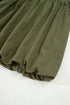 Solid Collared Half Button Long Sleeve Ruffle Hem Mini Dress