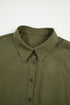 Solid Collared Half Button Long Sleeve Ruffle Hem Mini Dress
