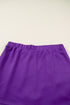 Solid Collared Half Zip Pullover Skirt Loungewear