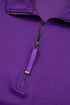 Solid Collared Half Zip Pullover Skirt Loungewear