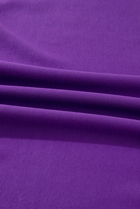 Solid Collared Half Zip Pullover Skirt Loungewear