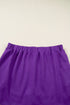 Solid Collared Half Zip Pullover Skirt Loungewear
