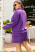 Solid Collared Half Zip Pullover Skirt Loungewear