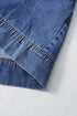 Solid Collared Short Sleeve Patched Pocket Denim Mini Dress