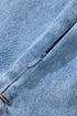 Solid Collared Short Sleeve Patched Pocket Denim Mini Dress