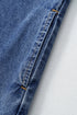 Solid Collared Short Sleeve Patched Pocket Denim Mini Dress