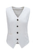 Solid Color Button Up V Neck Suit Vest
