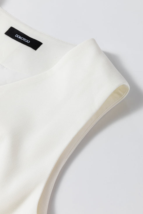 Solid Color Button Up V Neck Suit Vest