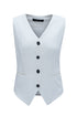 Solid Color Button Up V Neck Suit Vest