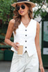 Solid Color Button Up V Neck Suit Vest
