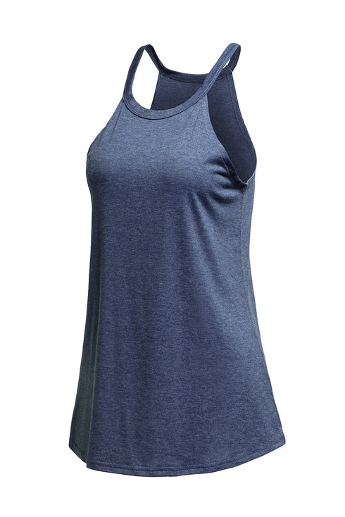 Solid Color Crew Neck Tank Top