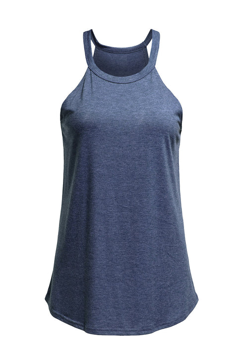 Solid Color Crew Neck Tank Top