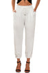 Solid Color Drawstring Smocked Waist Joggers