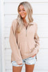 Solid Color Drop Shoulder Quarter Zip Sweatshirt