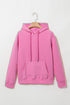 Solid Color Fleece Lined Drawstring Hoodie with Pocket