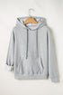 Solid Color Fleece Lined Drawstring Hoodie with Pocket