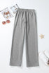 Solid Color Fleece Lined Drawstring Waist Casual Pants