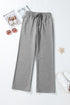 Solid Color Fleece Lined Drawstring Waist Casual Pants