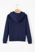 Solid Color Fleece Lined Zip up Hoodie