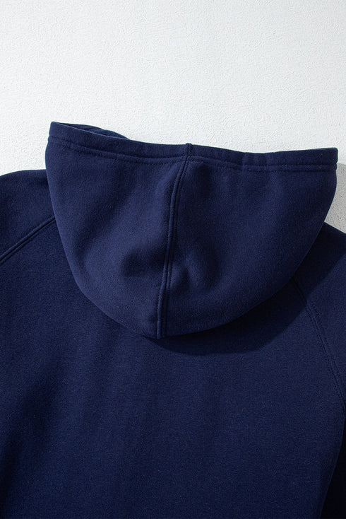 Solid Color Fleece Lined Zip up Hoodie