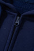 Solid Color Fleece Lined Zip up Hoodie