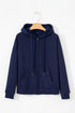 Solid Color Fleece Lined Zip up Hoodie