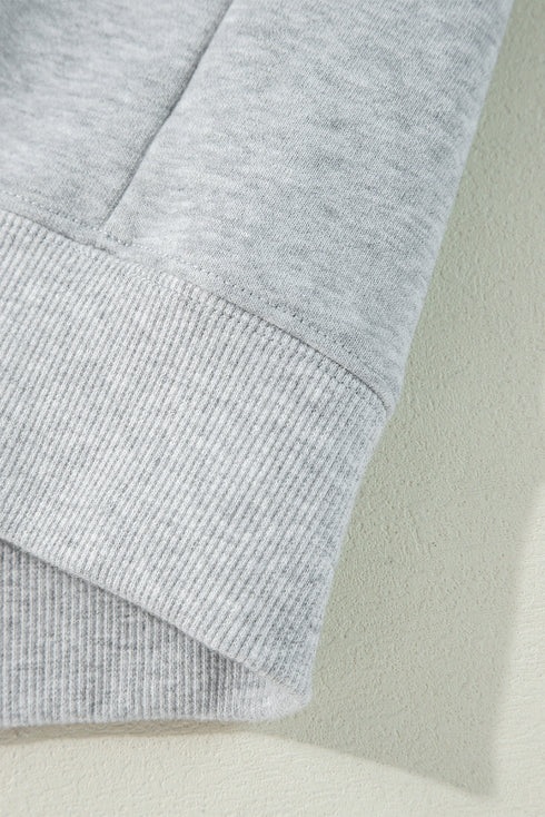 Solid Color Fleece Lined Zip up Hoodie