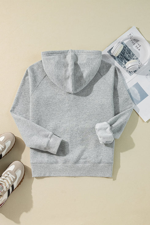 Solid Color Fleece Lined Zip up Hoodie