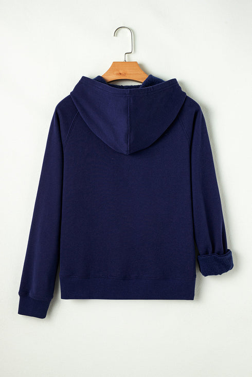 Solid Color Fleece Lined Zip up Hoodie