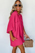 Solid Color Half Button Collared Loose Romper