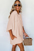 Solid Color Half Button Collared Loose Romper