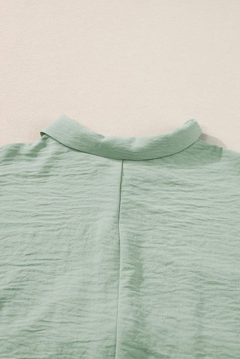 Solid Color Half Button Collared Loose Romper