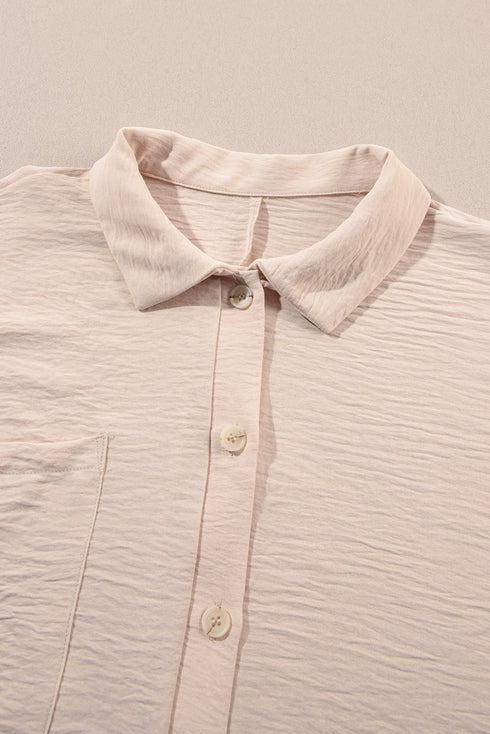 Solid Color Half Button Collared Loose Romper