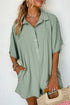 Solid Color Half Button Collared Loose Romper