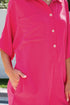 Solid Color Half Button Collared Loose Romper