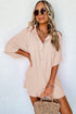 Solid Color Half Button Collared Loose Romper