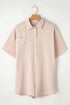 Solid Color Half Button Collared Loose Romper