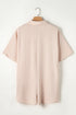 Solid Color Half Button Collared Loose Romper
