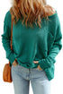 Solid Color Off Shoulder Rib Knit Sweater with Pocket