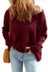 Solid Color Off Shoulder Rib Knit Sweater with Pocket