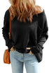 Solid Color Off Shoulder Rib Knit Sweater with Pocket