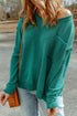 Solid Color Off Shoulder Rib Knit Sweater with Pocket