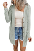 Solid Color Open-Front Buttons Cardigan