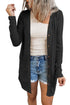 Solid Color Open-Front Buttons Cardigan