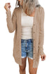 Solid Color Open-Front Buttons Cardigan