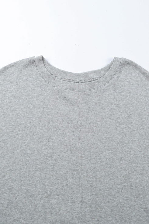 Solid Color Patchwork Long Sleeve Top